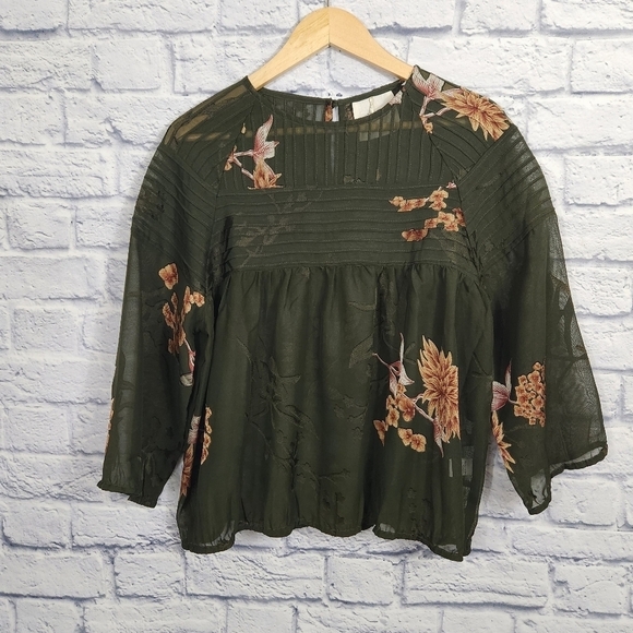 One Fine Day Sheer floral top - Picture 1 of 7